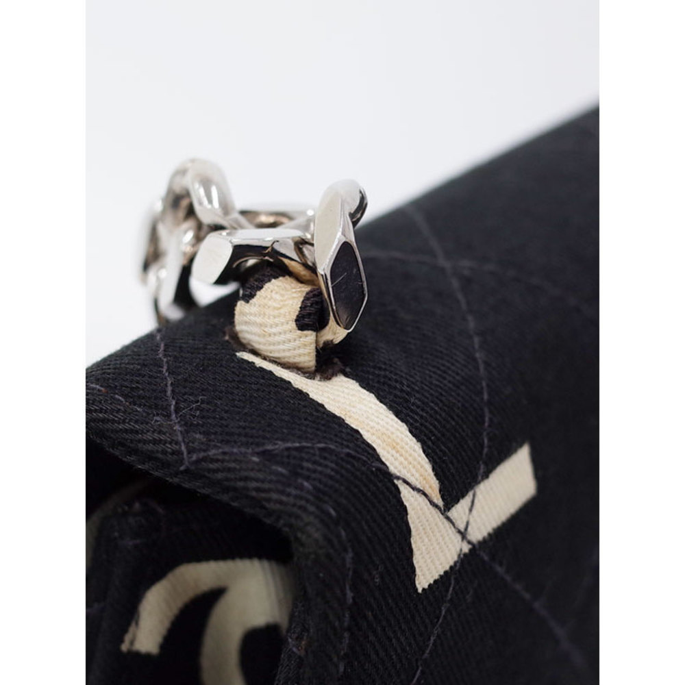 Chanel Coco Mark Pattern Chain Handbag Black - image 7
